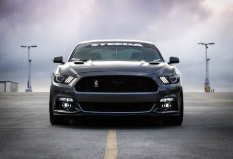 Mustang Auto - black Shelby car on road