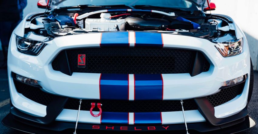 Mustang Engine Tuning - Popped Hood of a Mustang Shelby