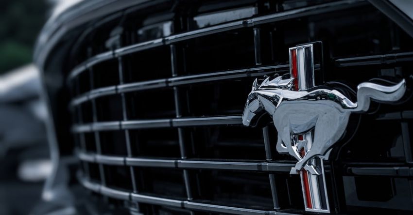 Mustang Drag Racing - A Ford Mustang Emblem on a Car